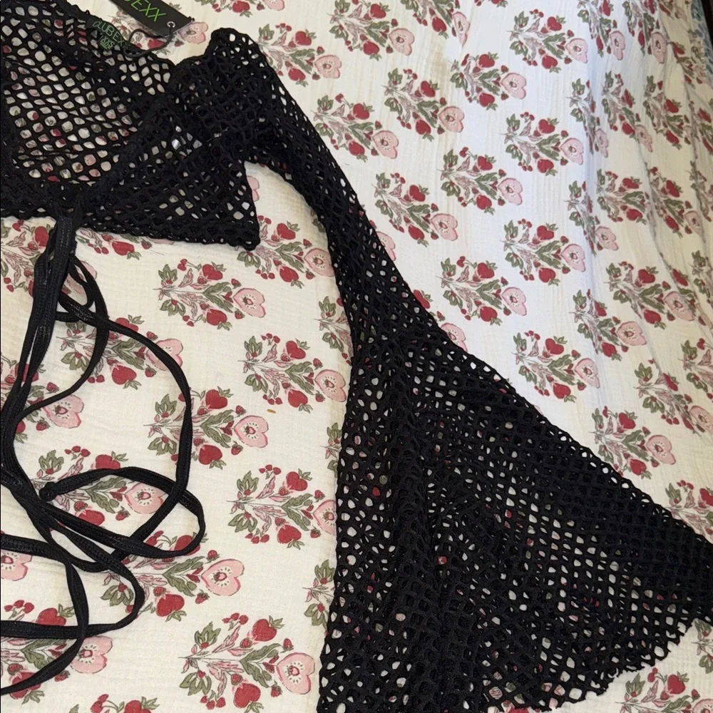 Dolls Kill Black Fishnet Crop Top